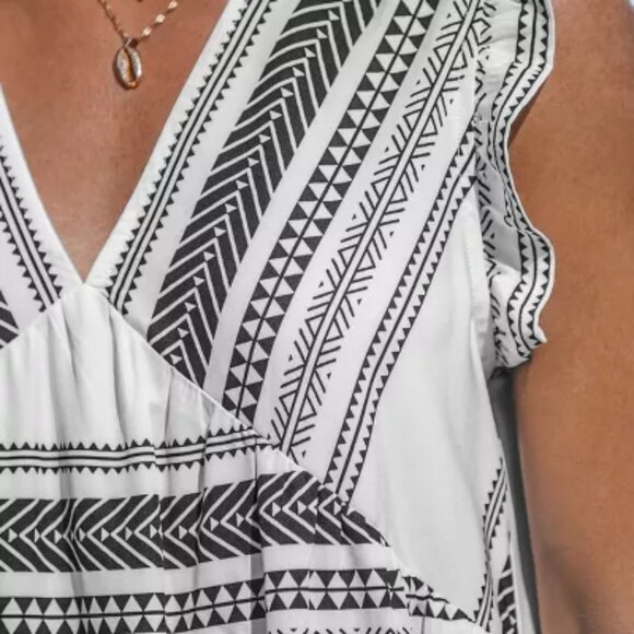 CUPSHE Boho Sleeveless Ruffled Midi Dress - Picture 2 of 4